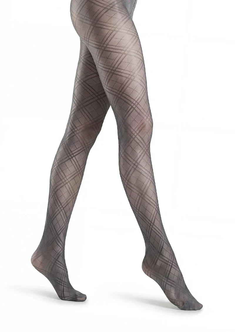 Women Argyle Texture Geometric Aesthetic Tights Pantyhose