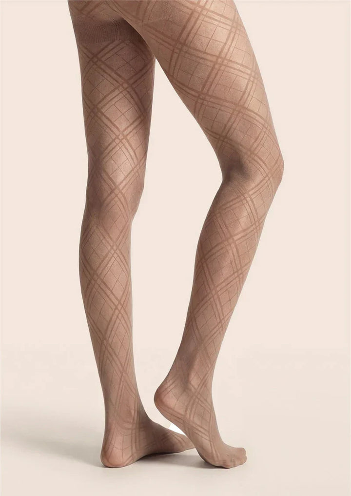 Women Argyle Texture Geometric Aesthetic Tights Pantyhose