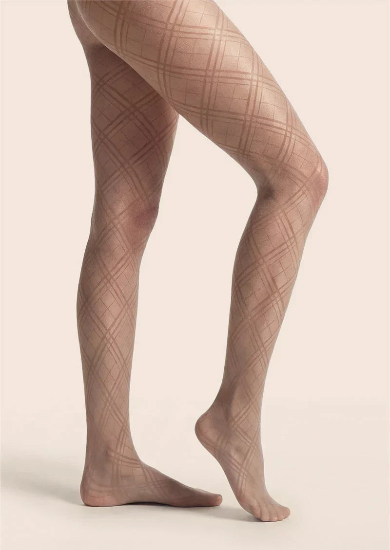 Women Argyle Texture Geometric Aesthetic Tights Pantyhose