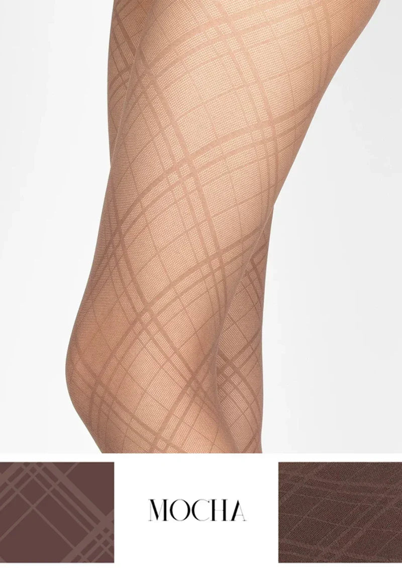 Women Argyle Texture Geometric Aesthetic Tights Pantyhose
