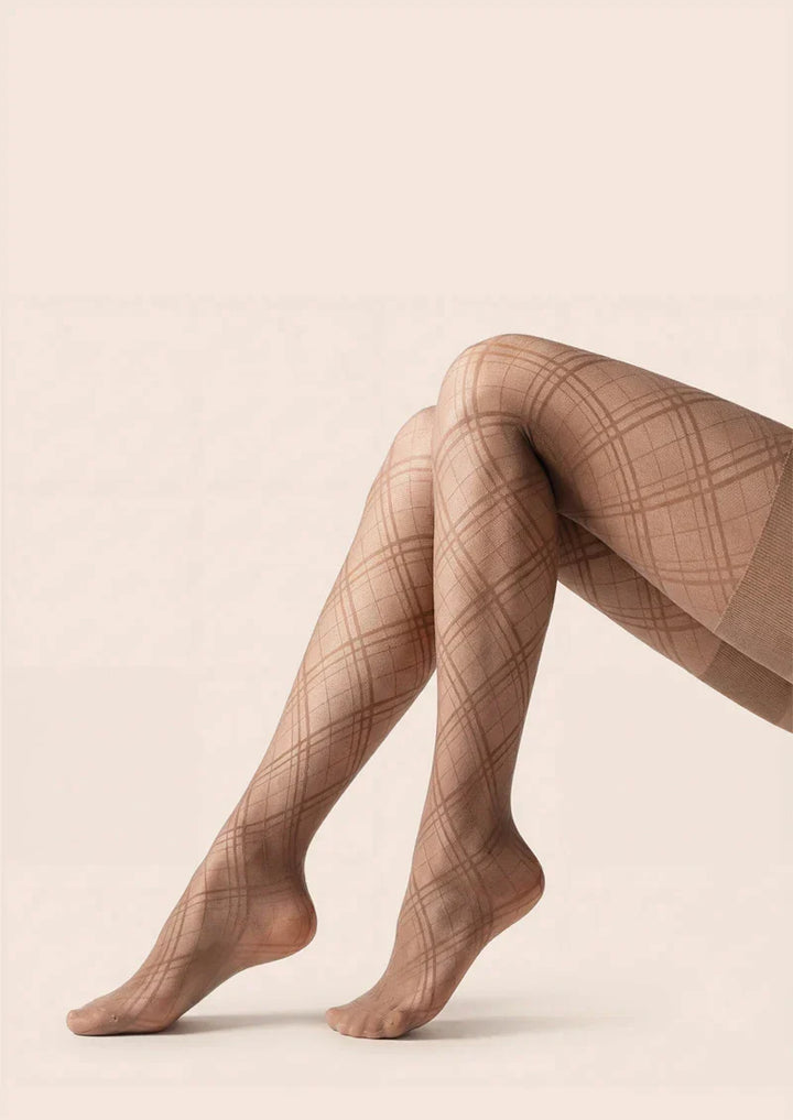 Women Argyle Texture Geometric Aesthetic Tights Pantyhose