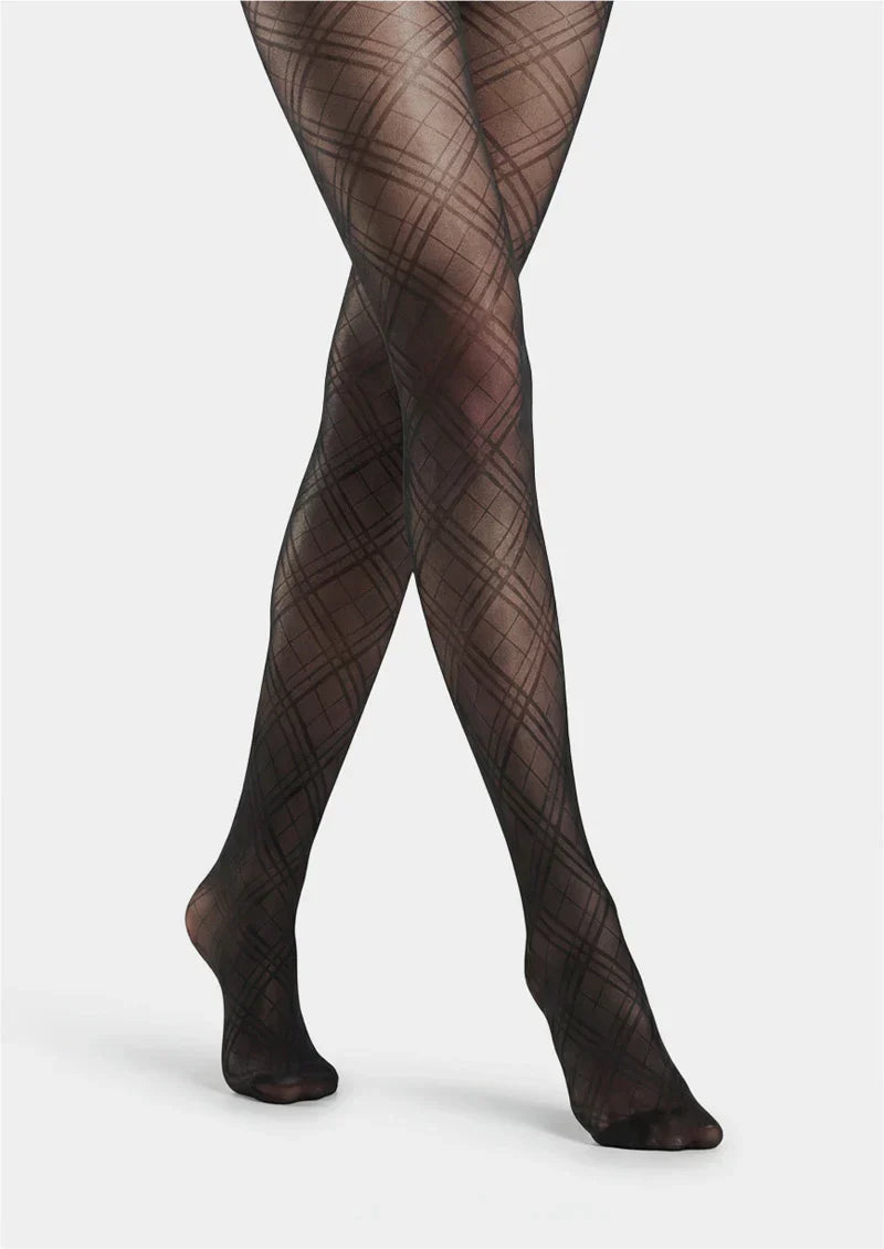 Women Argyle Texture Geometric Aesthetic Tights Pantyhose