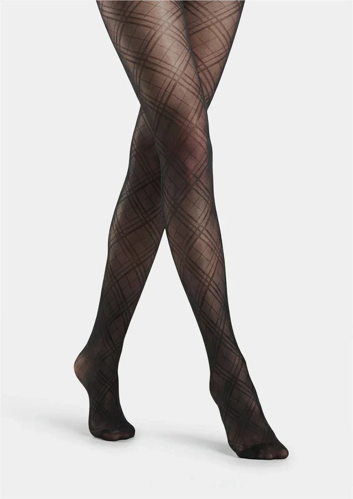 Women Argyle Texture Geometric Aesthetic Tights Pantyhose