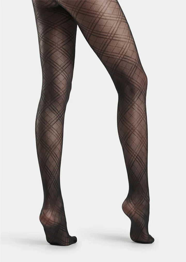 Women Argyle Texture Geometric Aesthetic Tights Pantyhose