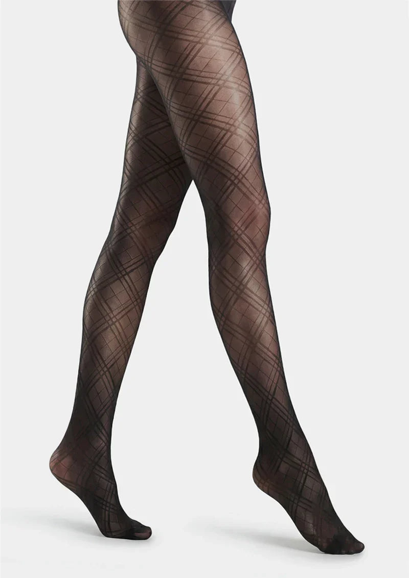 Women Argyle Texture Geometric Aesthetic Tights Pantyhose