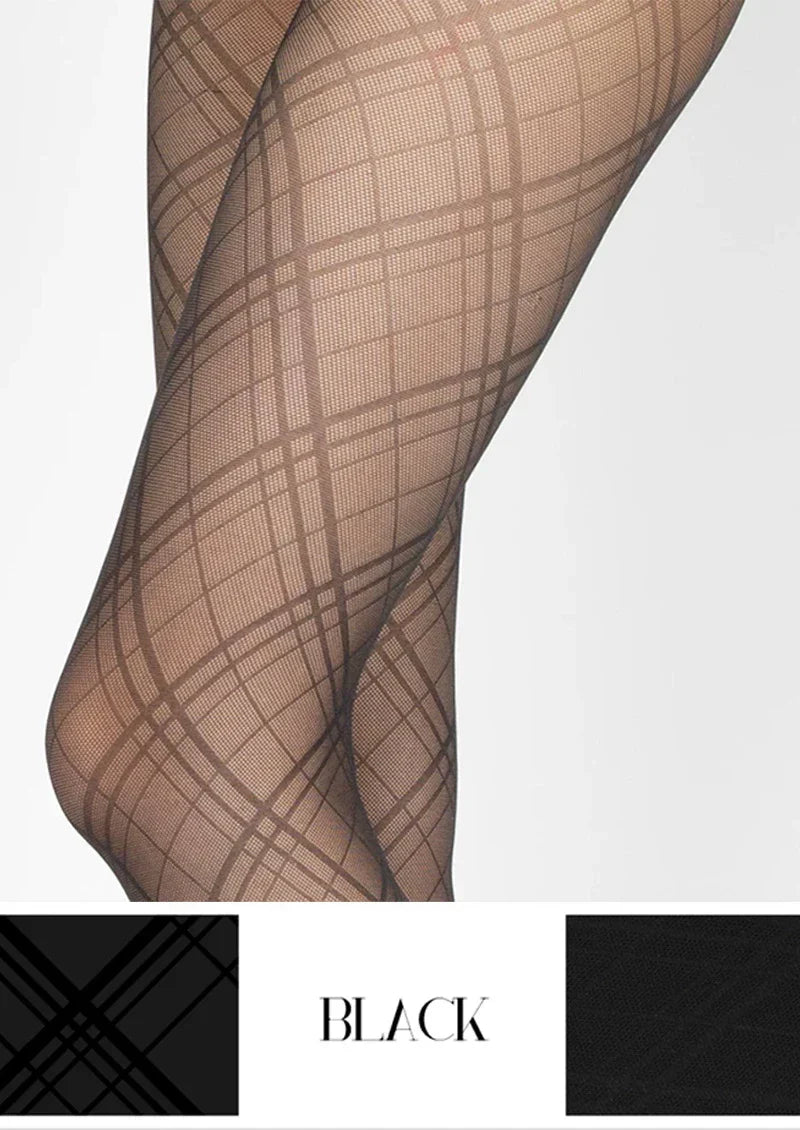 Women Argyle Texture Geometric Aesthetic Tights Pantyhose