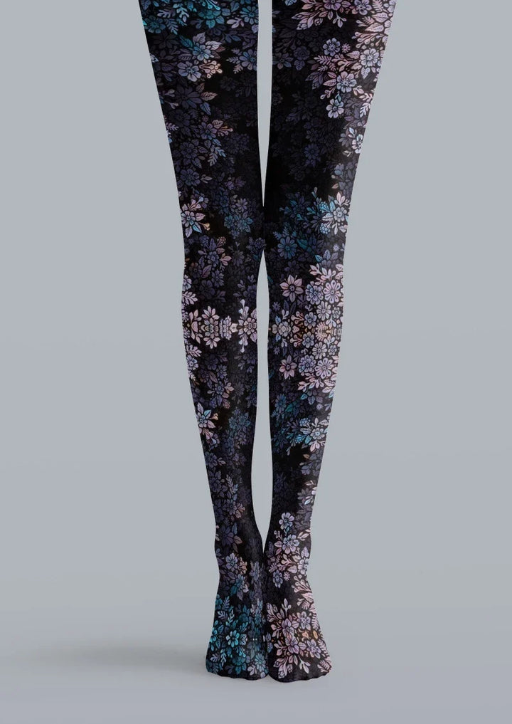 Black Cherry Blossom Tights Hosiery Pantyhose