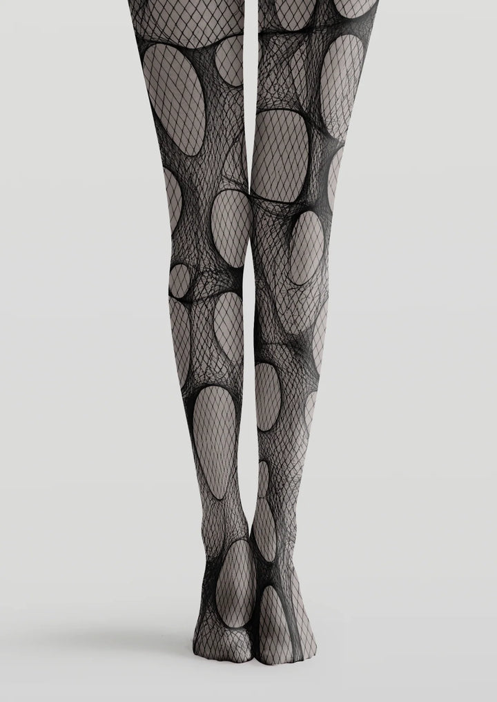 Women Faux Ripped Graphic Art Print Tights Hosiery Pantyhose