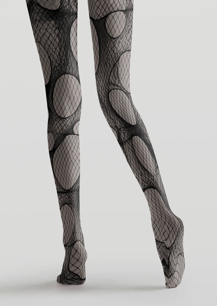 Women Faux Ripped Graphic Art Print Tights Hosiery Pantyhose