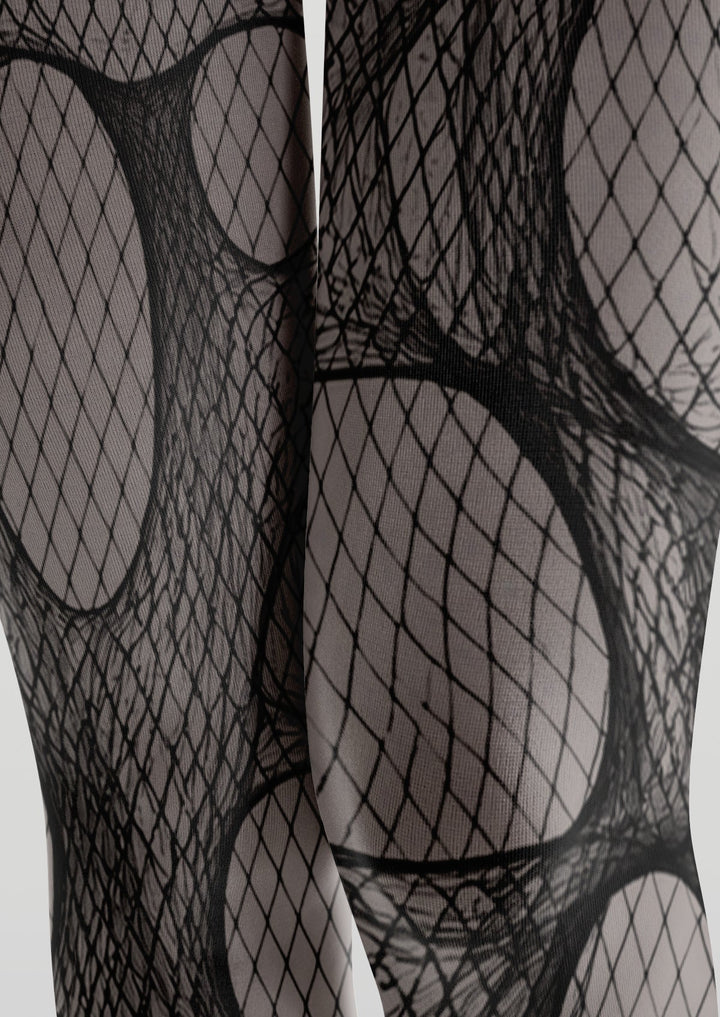 Women Faux Ripped Graphic Art Print Tights Hosiery Pantyhose