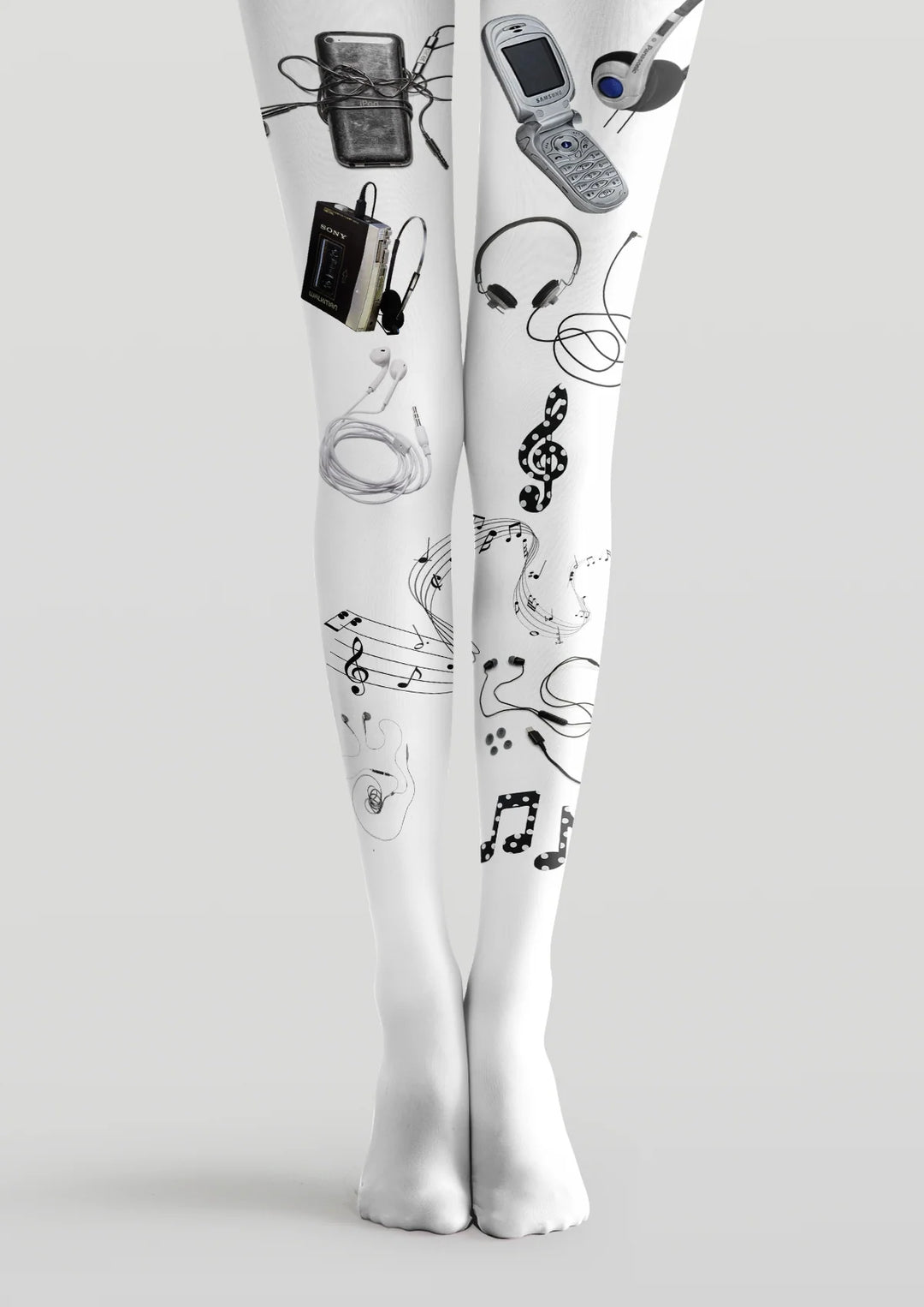 Women Retro Music Tech Printed Tights and Hosiery Pantyhose