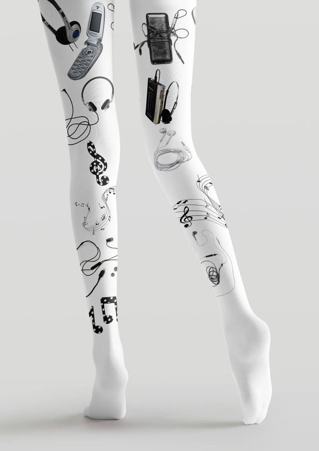 Women Retro Music Tech Printed Tights and Hosiery Pantyhose