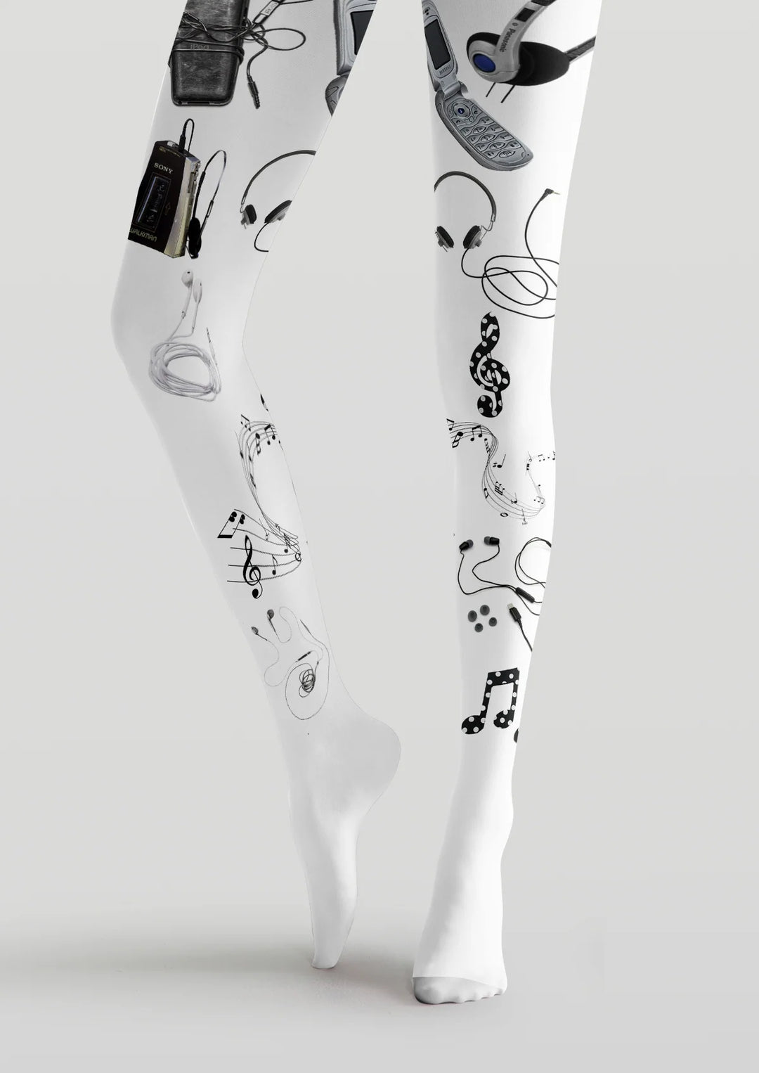 Women Retro Music Tech Printed Tights and Hosiery Pantyhose