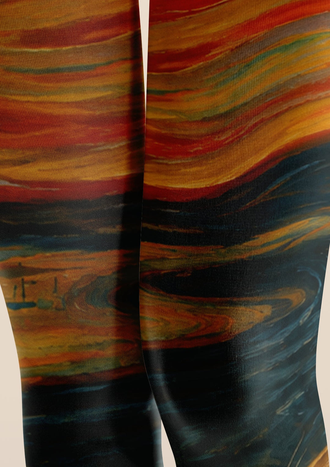 Women The Scream Cat Fine Art Print Tights Hosiery Pantyhose