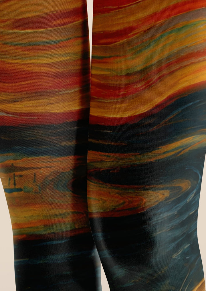 Women The Scream Cat Fine Art Print Tights Hosiery Pantyhose