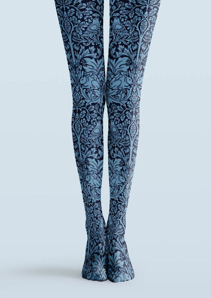 Women Morris Bird Rabbit Botanical Animal Tights Pantyhose