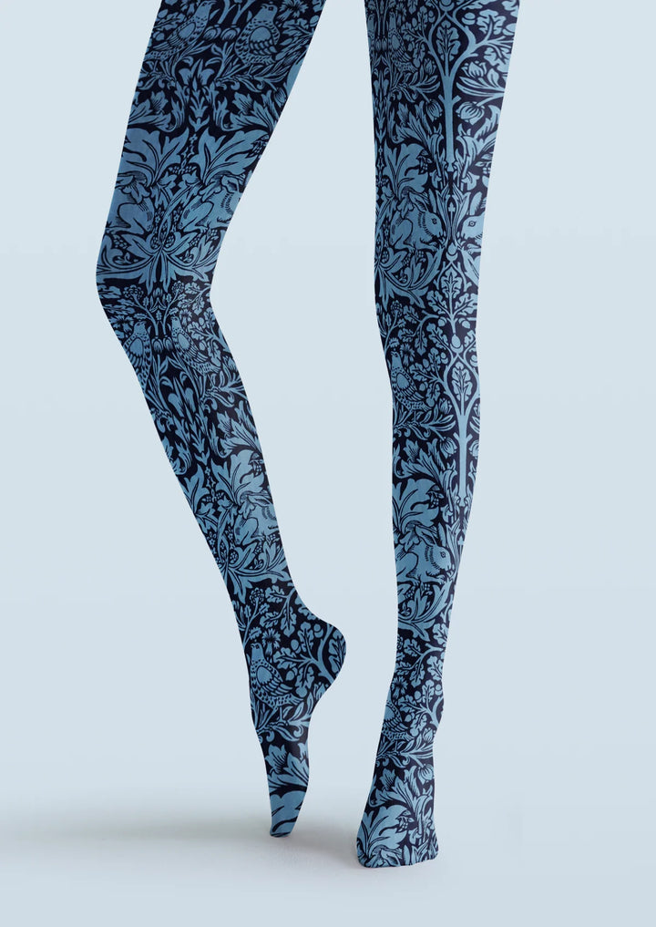 Women Morris Bird Rabbit Botanical Animal Tights Pantyhose