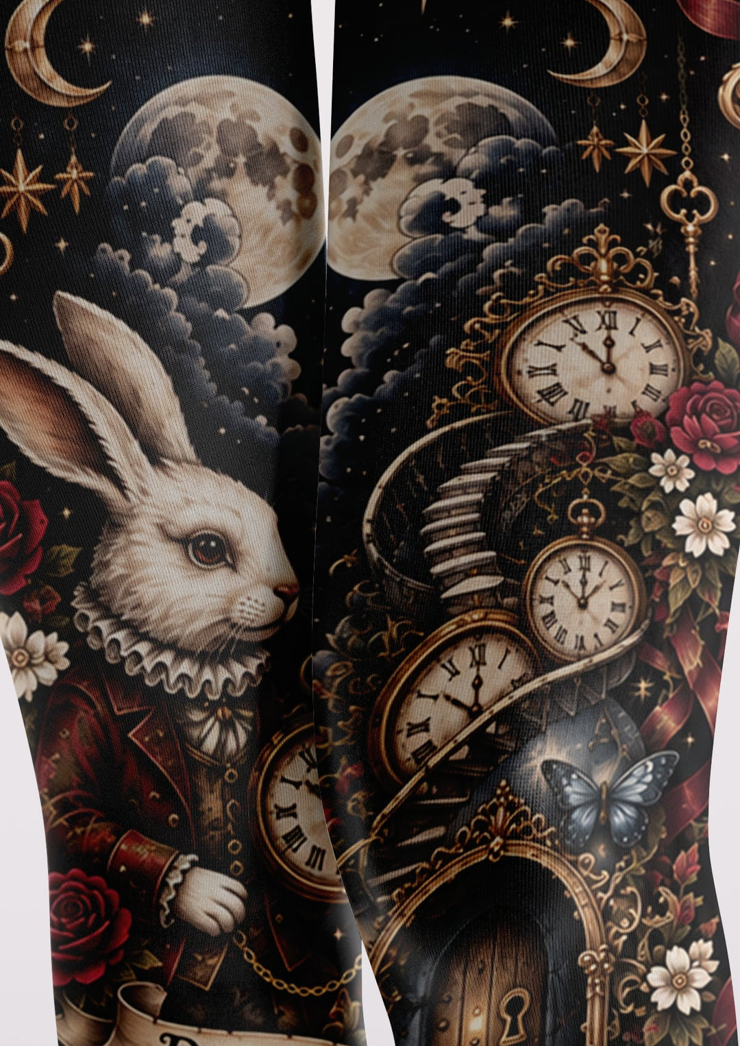 Women Rabbit Hole Bunny Animal Graphic Art Tights Pantyhose