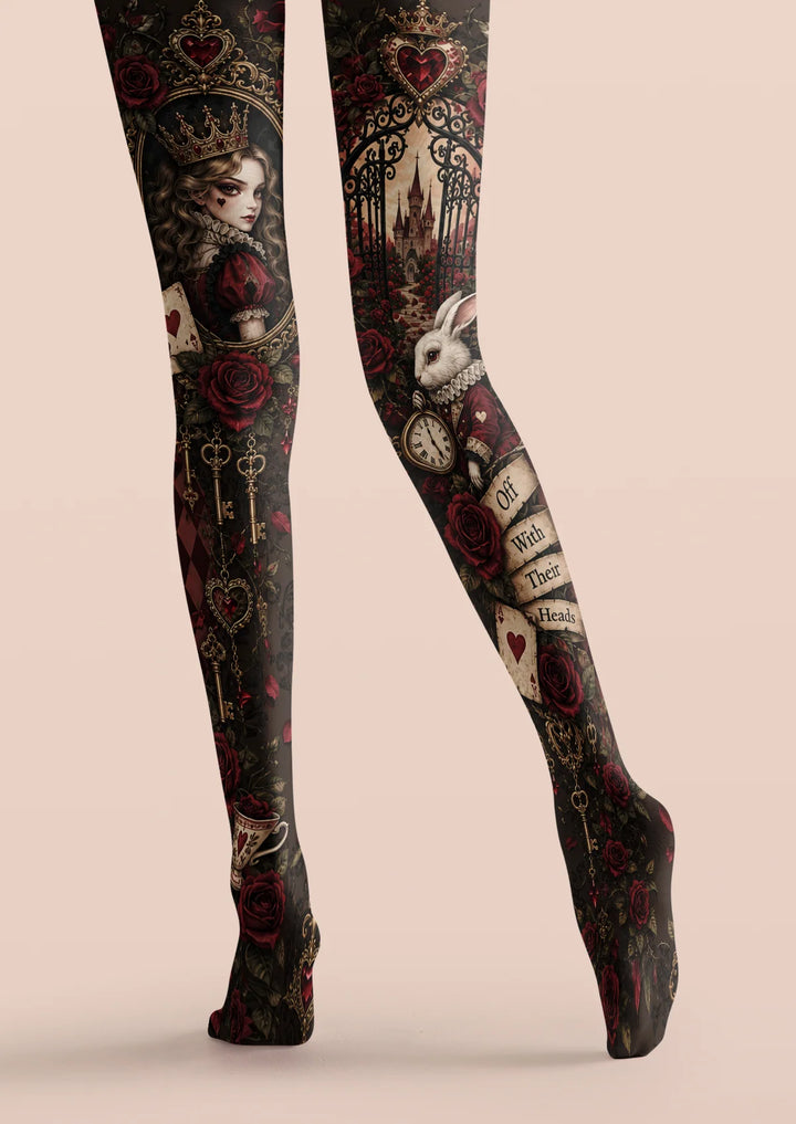 Women Queen White Rabbit Animal Graphic Art Tights Pantyhose