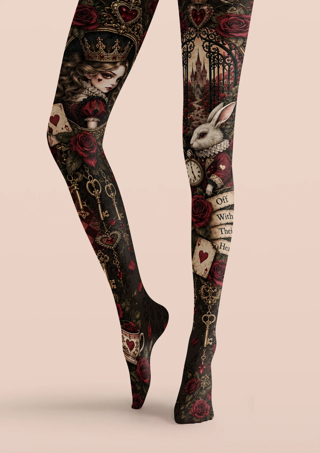 Women Queen White Rabbit Animal Graphic Art Tights Pantyhose