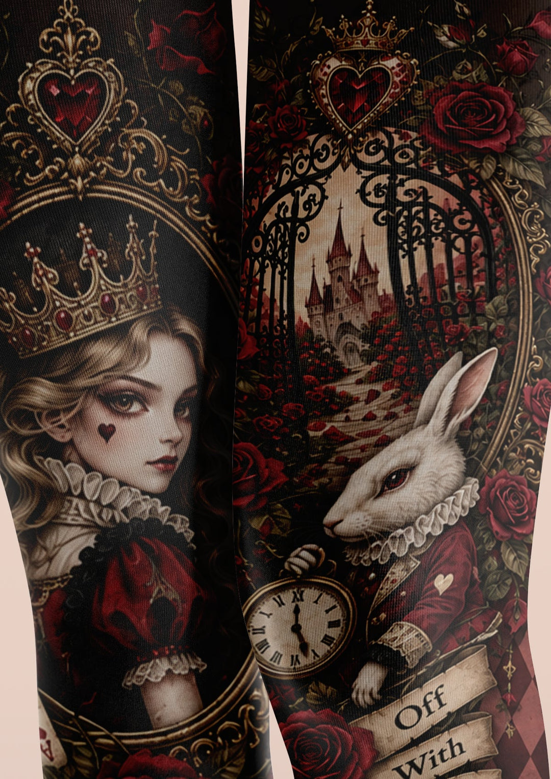 Women Queen White Rabbit Animal Graphic Art Tights Pantyhose