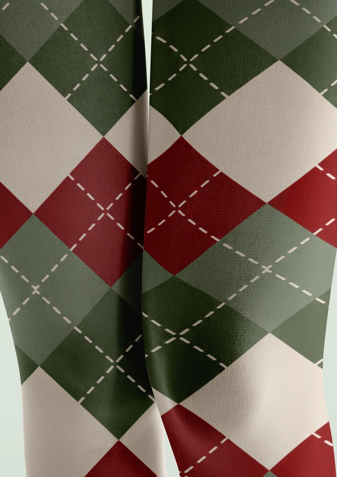 Women Vintage Argyle Pattern Print Tights Hosiery Pantyhose