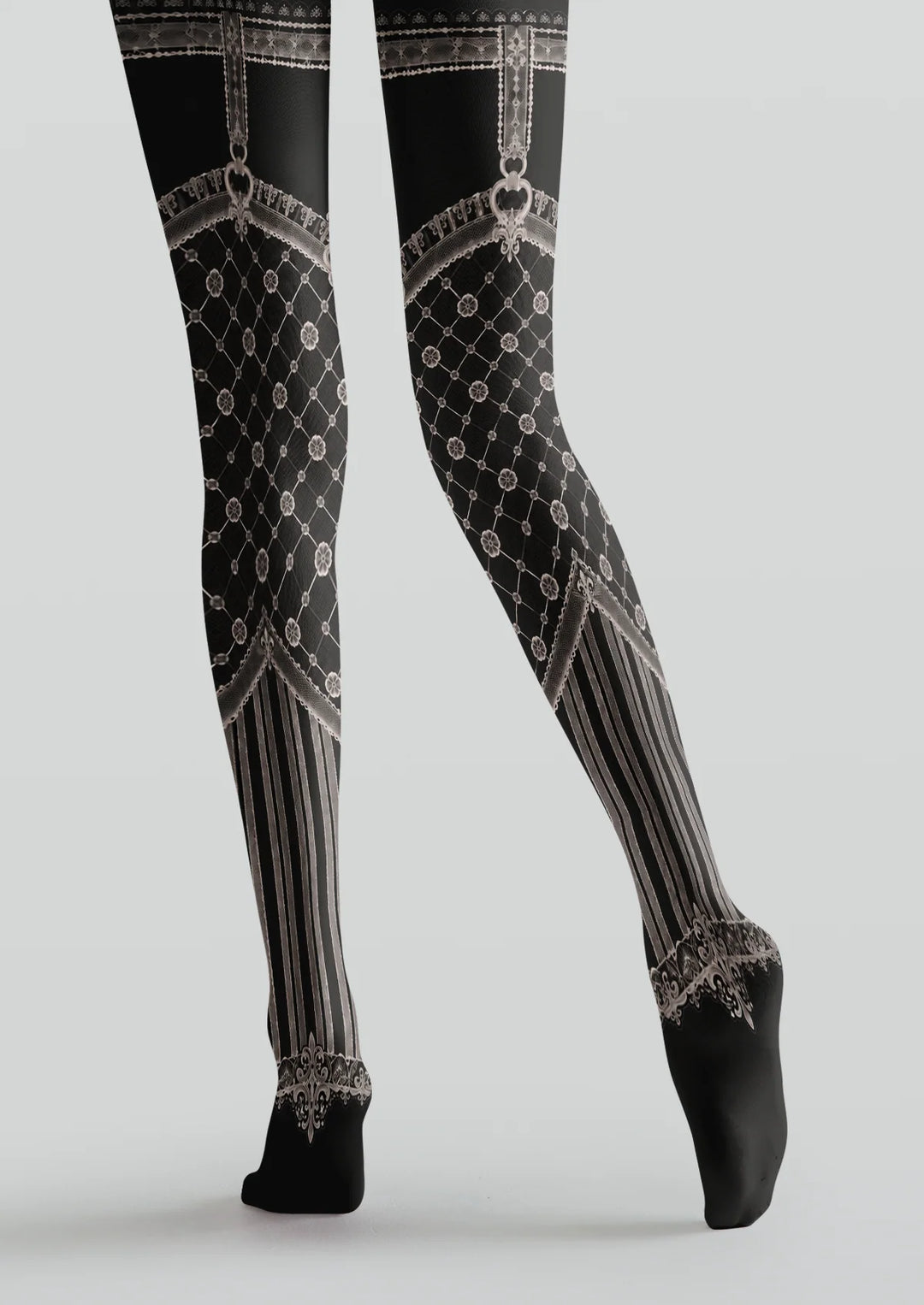 Vintage Lace Diamond Pattern Tights Hosiery Pantyhose