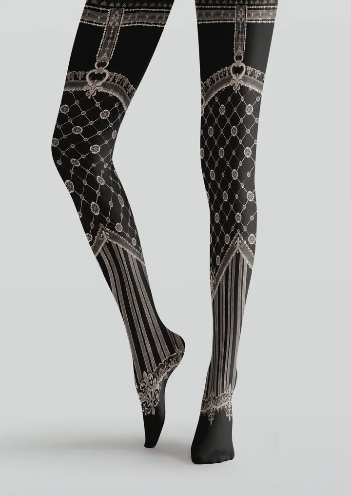 Vintage Lace Diamond Pattern Tights Hosiery Pantyhose
