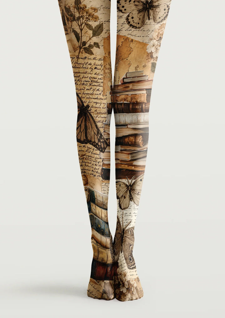 Vintage Library Butterfly Tights Hosiery Pantyhose
