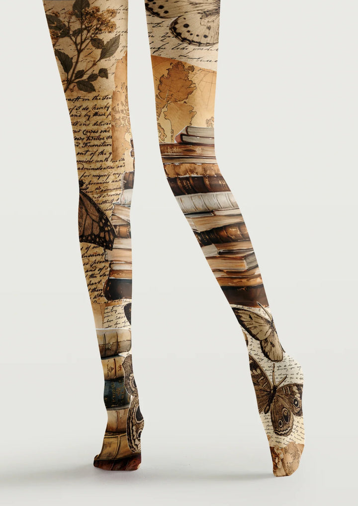 Vintage Library Butterfly Tights Hosiery Pantyhose