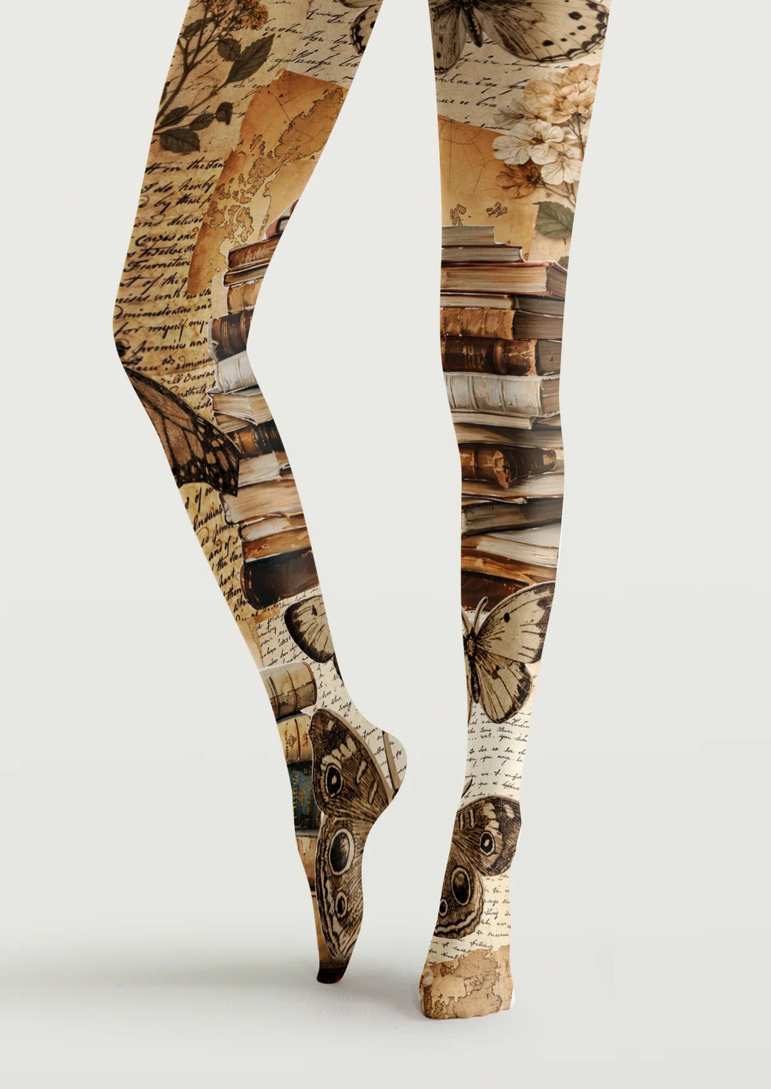 Vintage Library Butterfly Tights Hosiery Pantyhose