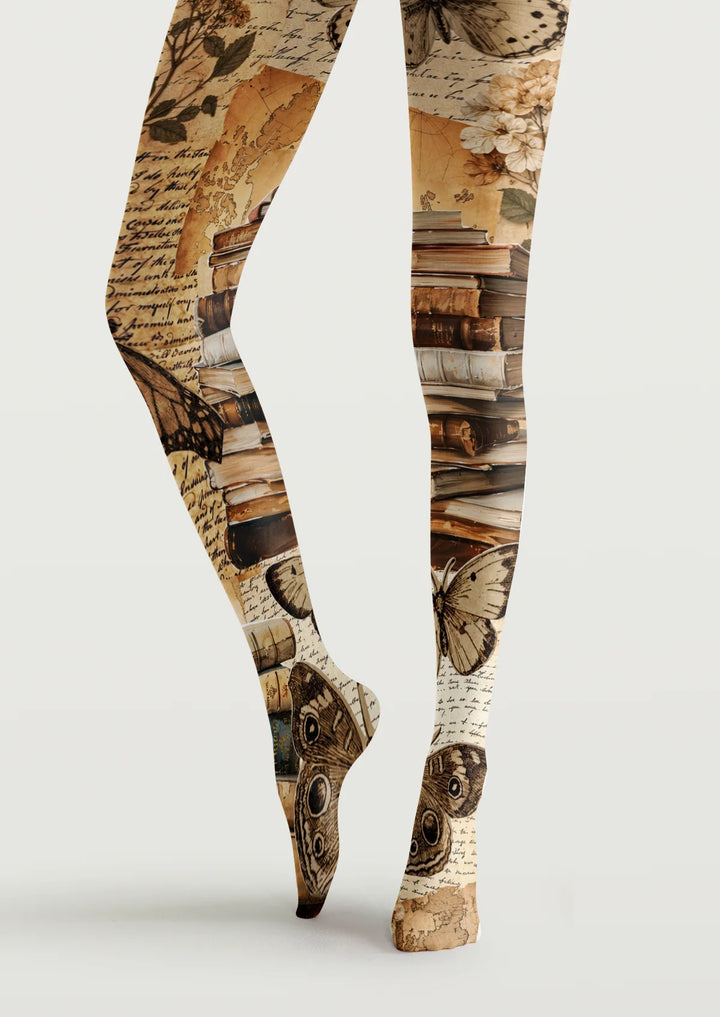 Vintage Library Butterfly Tights Hosiery Pantyhose