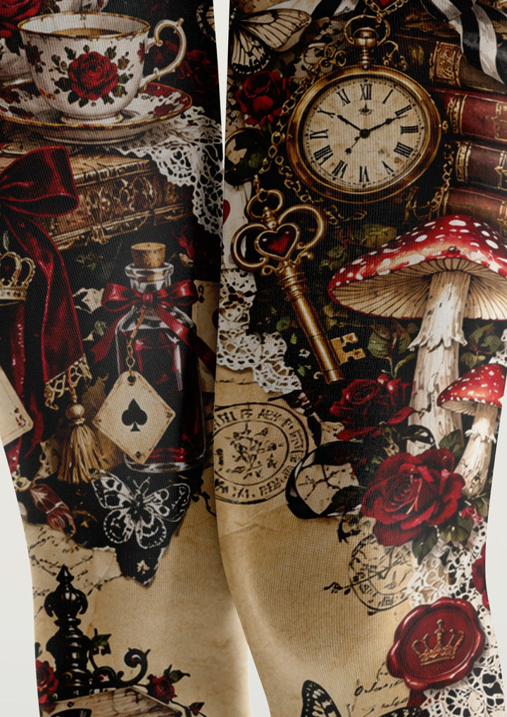 Vintage Wonderland Collage Tights Hosiery Pantyhose