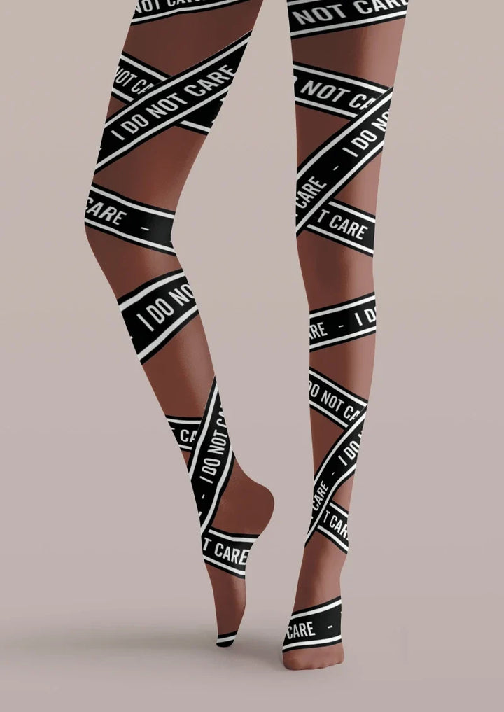 Text Cross Graphic Tights Hosiery Pantyhose
