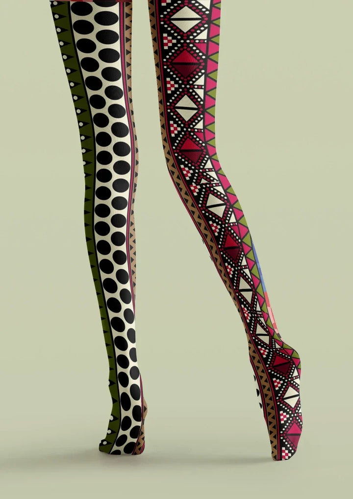 Ethnic Geometric Tights Hosiery Pantyhose