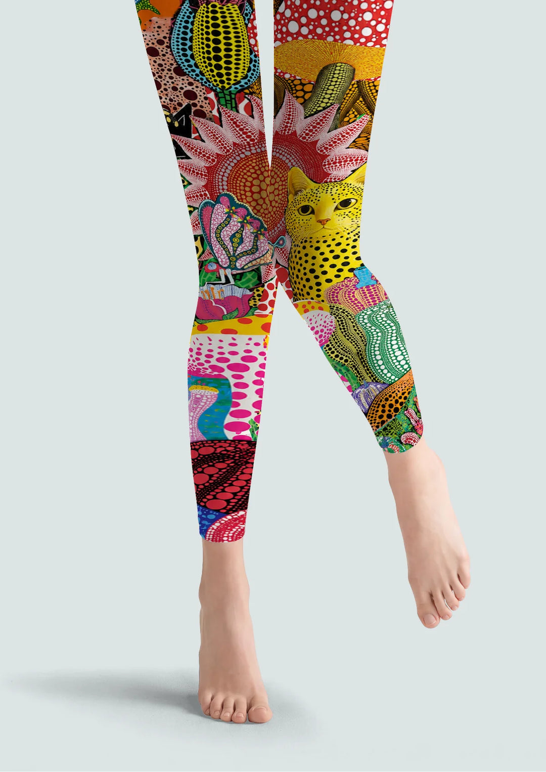 Kusama Inspired Pop Cat Footless Tights Hosiery Pantyhose