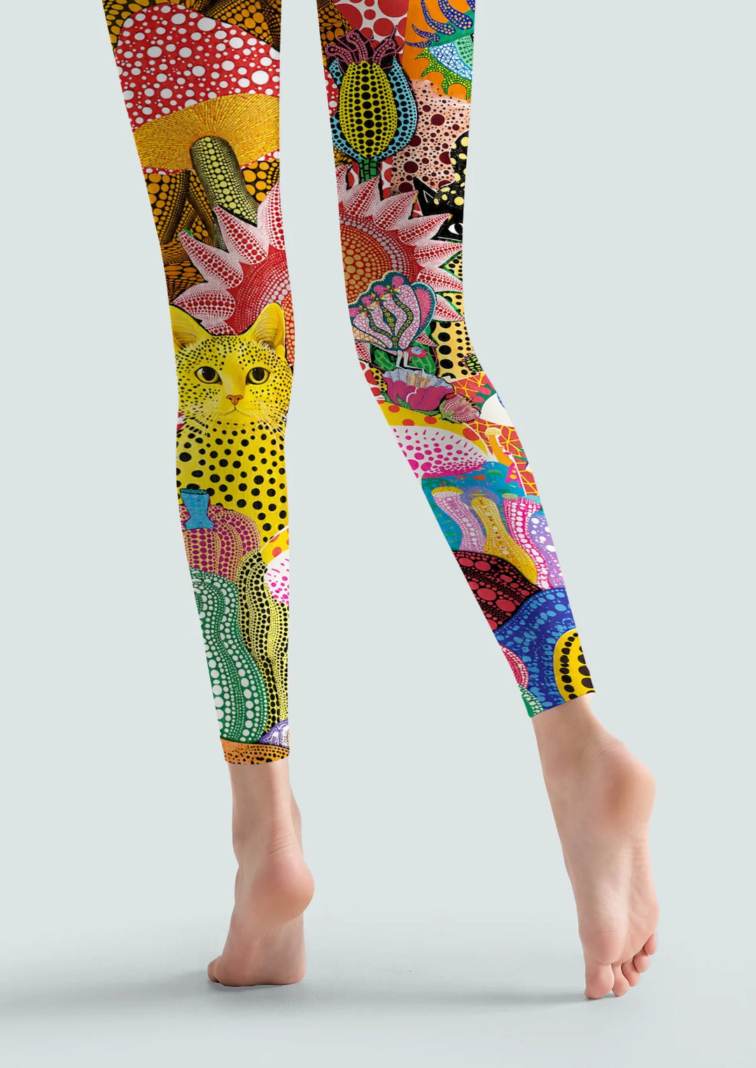 Kusama Inspired Pop Cat Footless Tights Hosiery Pantyhose