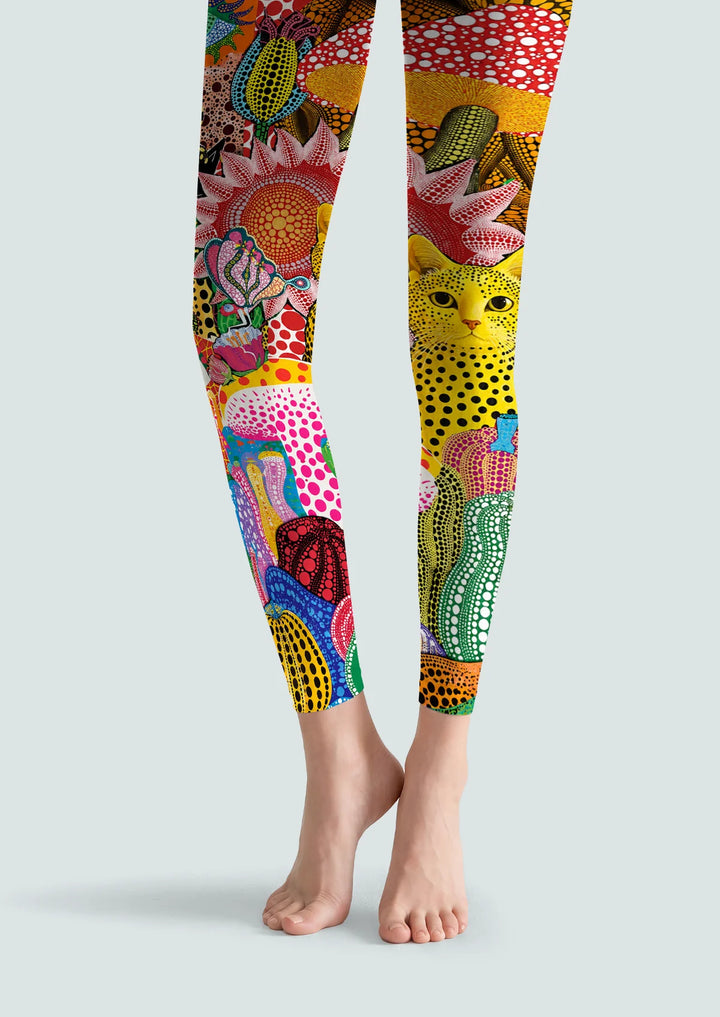 Kusama Inspired Pop Cat Footless Tights Hosiery Pantyhose