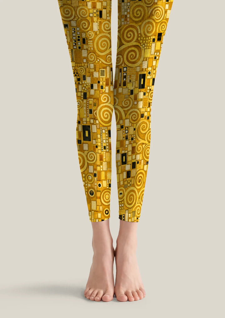 Klimt Golden Swirl Footless Tights Hosiery Pantyhose