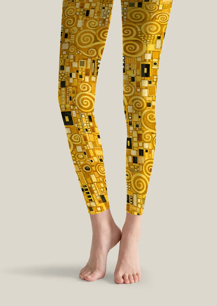 Klimt Golden Swirl Footless Tights Hosiery Pantyhose