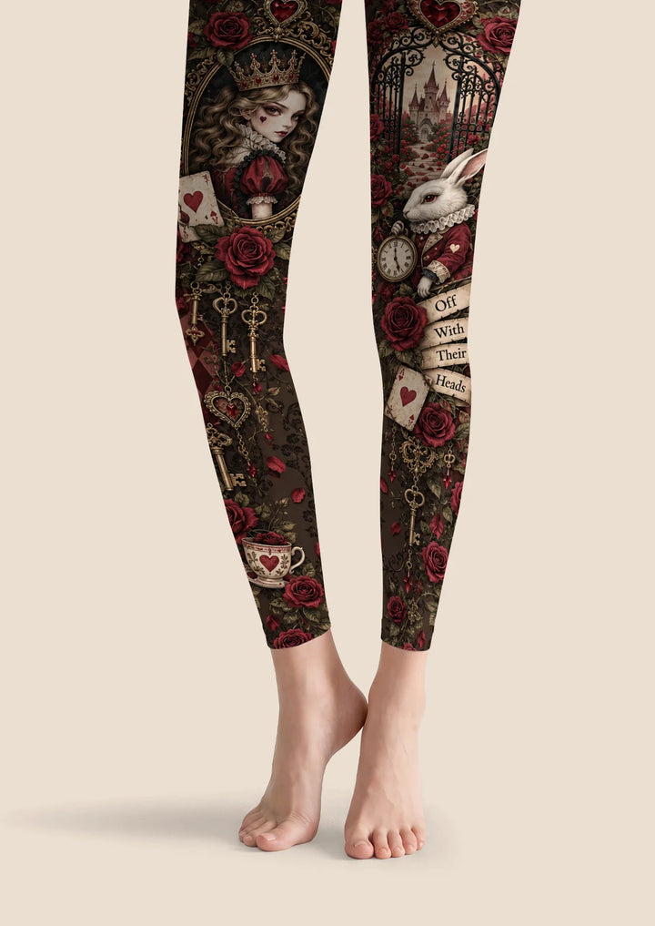 Queen of Hearts Rabbit Print Footless Tights Hosiery Pantyhose