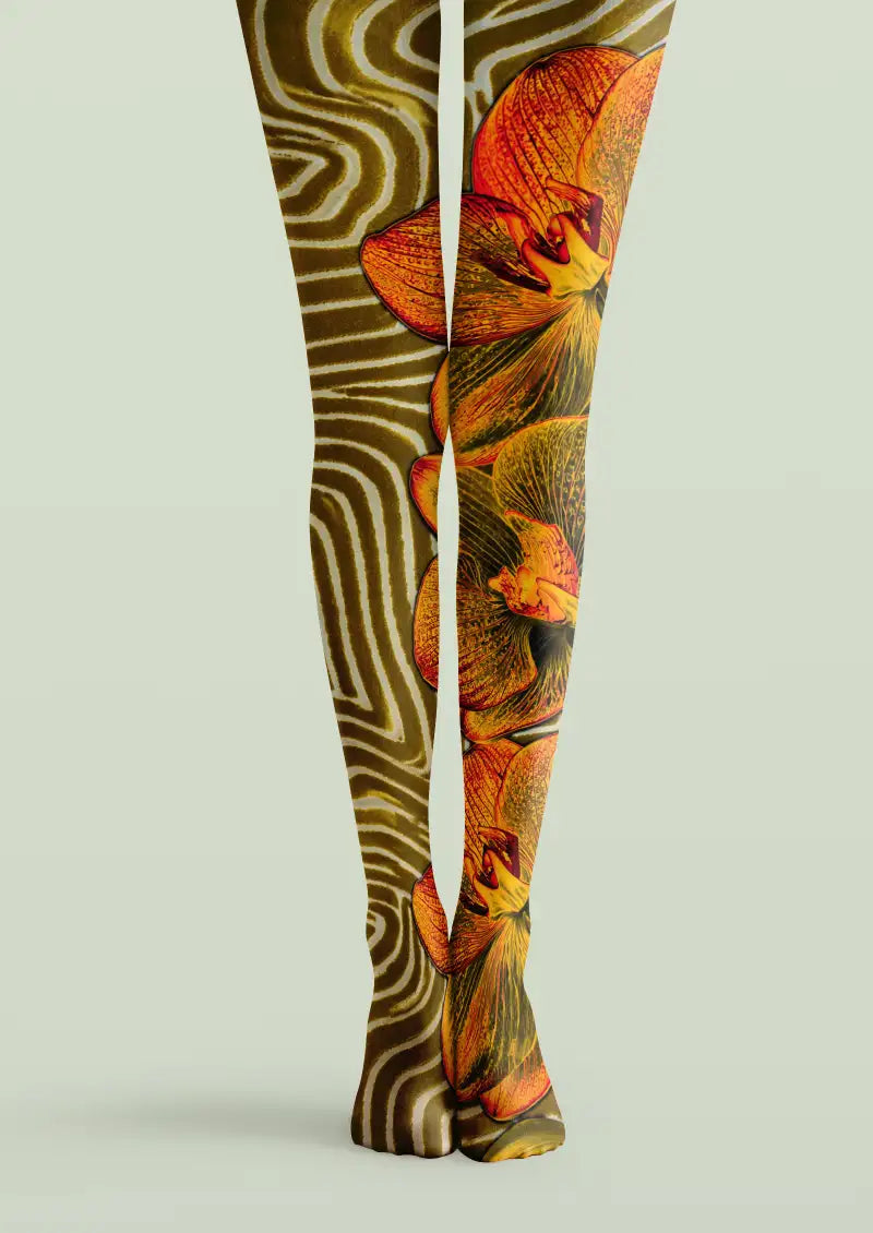 Women Mythology Fresco Graphic Printed Tights Hosiery Pantyhose