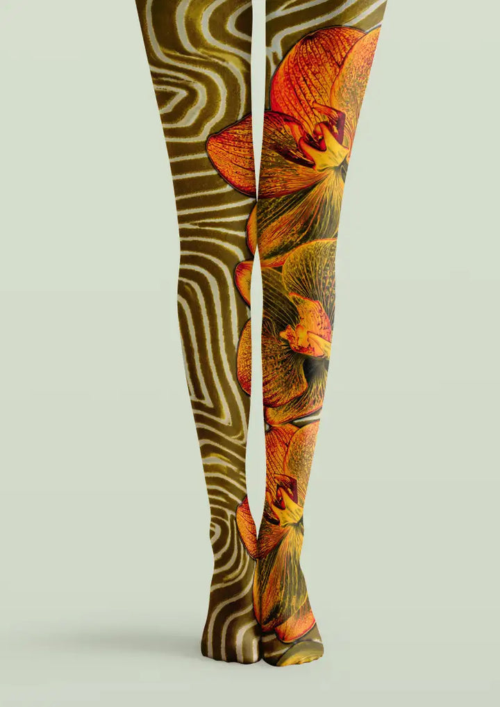 Women Mythology Fresco Graphic Printed Tights Hosiery Pantyhose