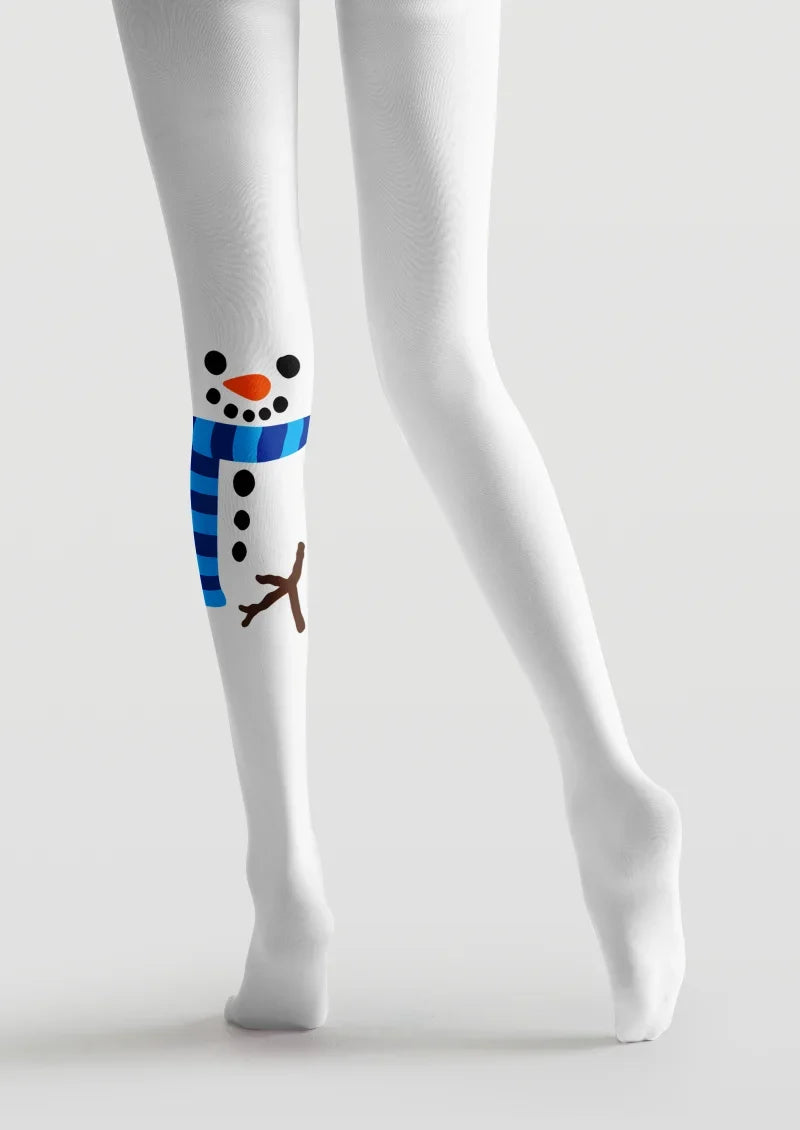 Snowman Scarf Tights Hosiery Pantyhose