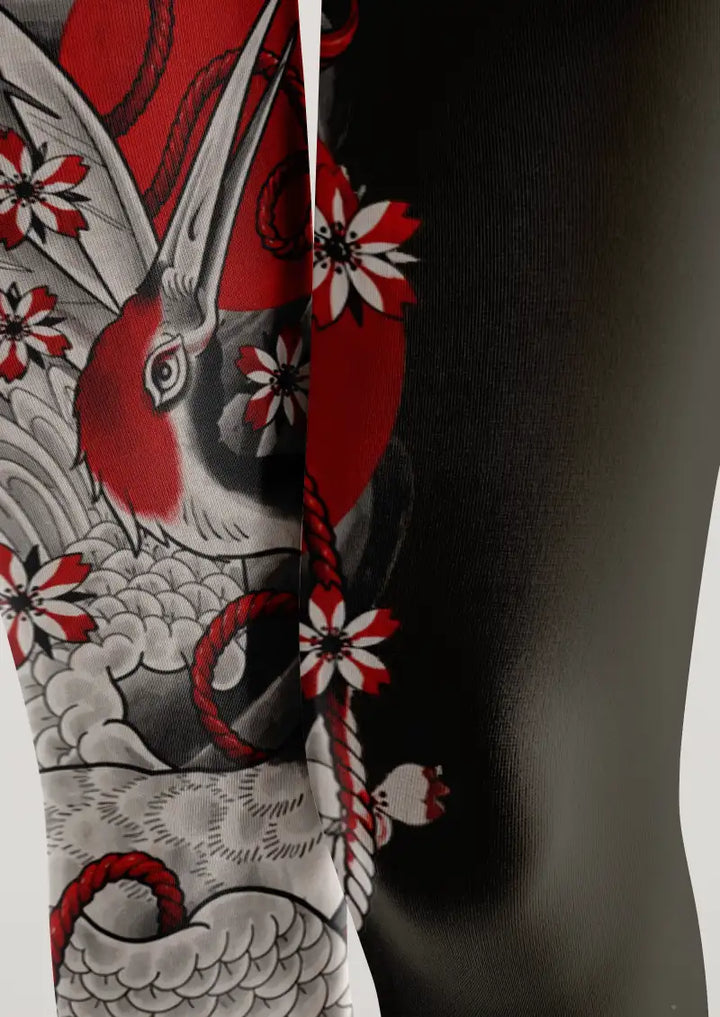 Crane Floral Tights Hosiery Pantyhose