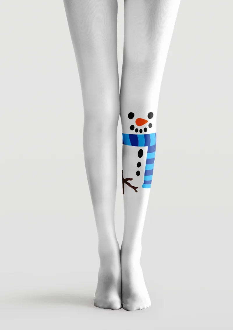 Snowman Scarf Tights Hosiery Pantyhose