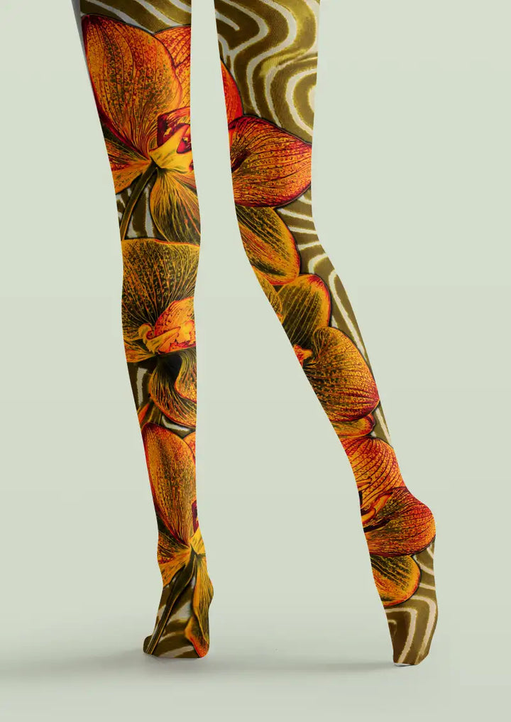 Women Mythology Fresco Graphic Printed Tights Hosiery Pantyhose