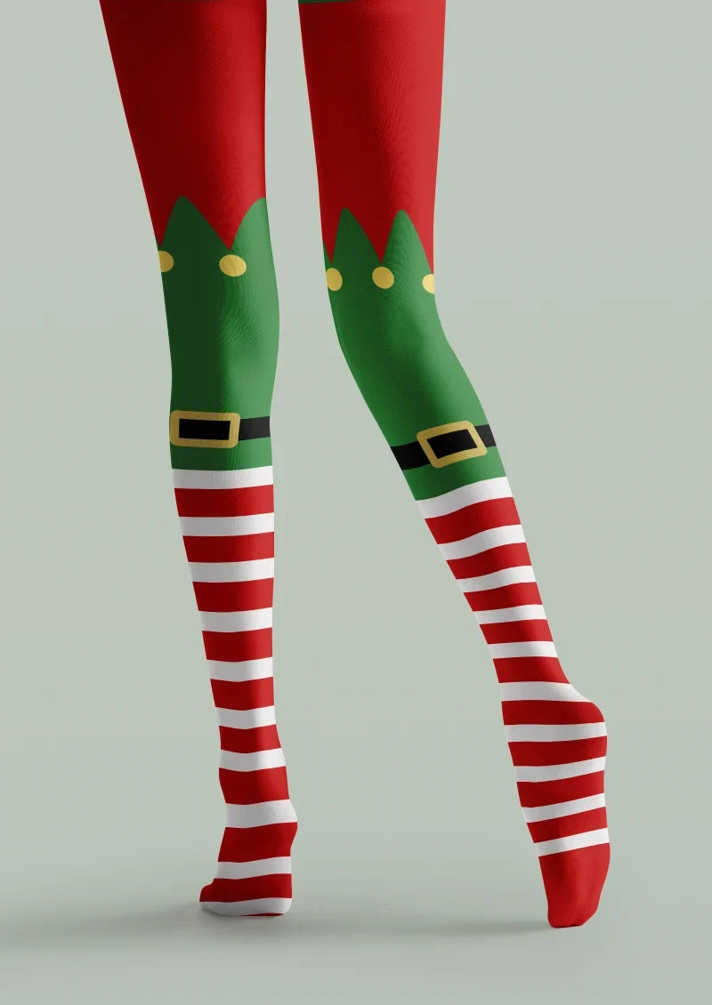 Festive Stripe Costume Tights Hosiery Pantyhose