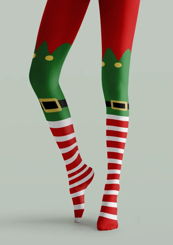 Festive Stripe Costume Tights Hosiery Pantyhose