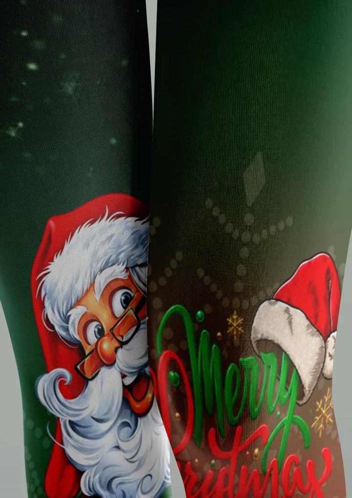 Red Green Festive Figure Tights Hosiery Pantyhose